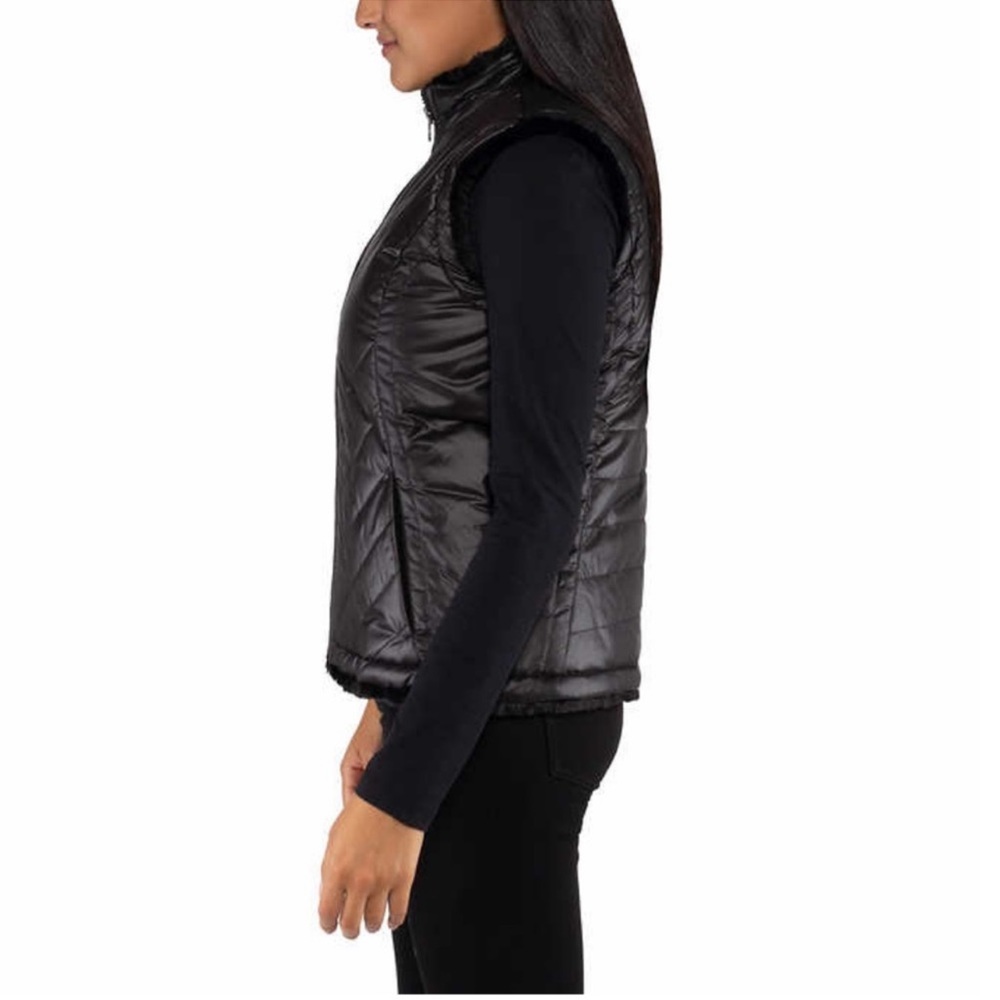 Nicole Miller Ladies Women Reversible Vest - BLACK - MEDIUM - Picture 5 of 7